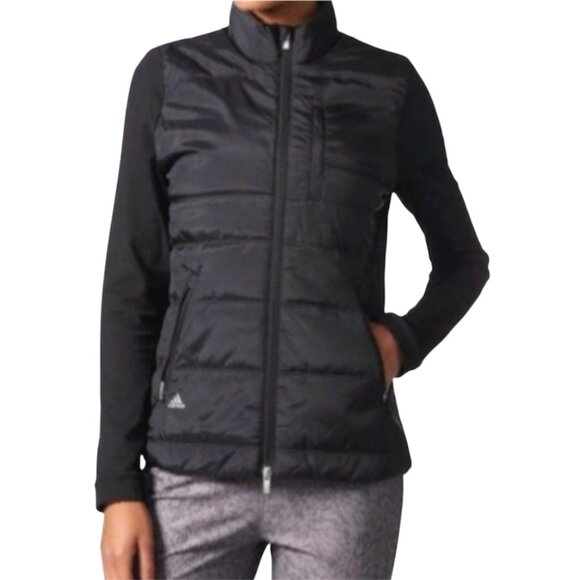 Adidas Golf Climawarm Ladies Small Full-Zip Puffer Jacket w/ Polyester Sleeves - Picture 1 of 16